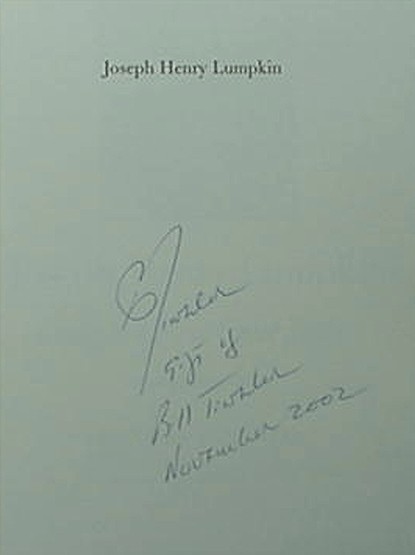 JOSEPH HENRY LUMPKIN - GEORGIA'S FIRST CHIEF JUSTICE, 2002 BOOK ***SIGNED*** gallery