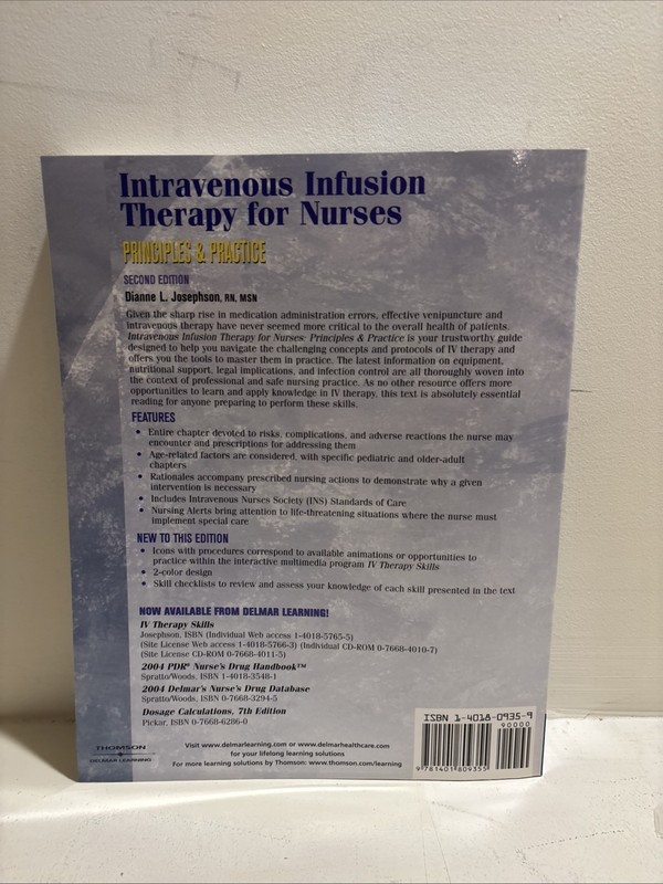 Intravenous Infusion Therapy for Nurses by Dianne Josephson (2003, Trade... gallery