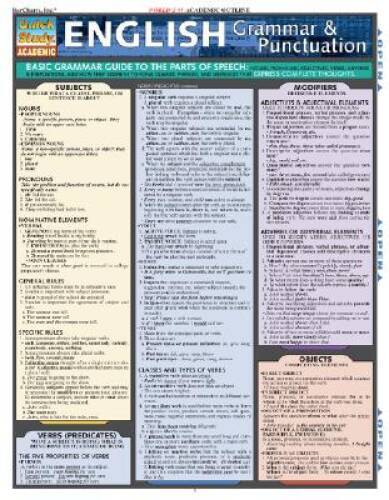 English Grammar Punctuation (Quickstudy: Academic) – Pamphlet – GOOD