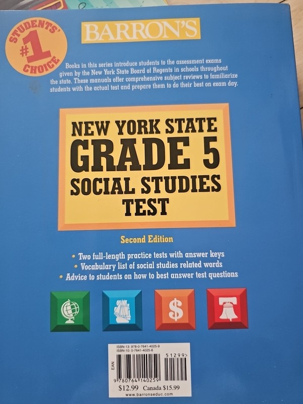 Barron’s Test Prep NY Ser.: New York State Grade 5 Social Studies Test by Sharon