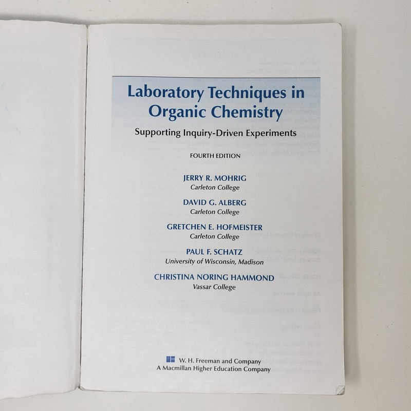 Laboratory Techniques in Organic Chemistry by Mohrig, Alberg, Etc. - 4th Ed, PB gallery