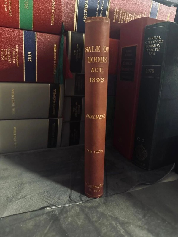 Sale of Goods Act 1893 5th Ed By Chalmers