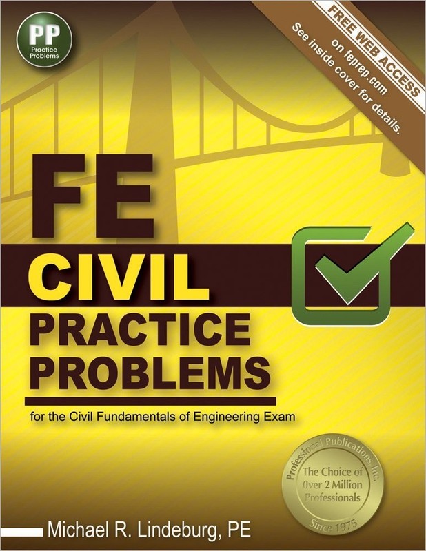 FE Civil Practice Problems By Lindeburg, PE. Minimal Writing Inside USPS