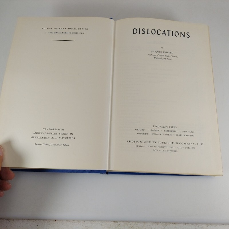Dislocations Jacques Friedel 1967 Corrected Ed Addison Wesley Illustrated HC gallery