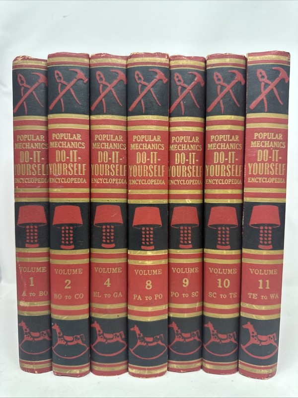 Popular Mechanics Do It Yourself 1955 First Edition Lot 7 Books #’s 1,2,4 & 8-11