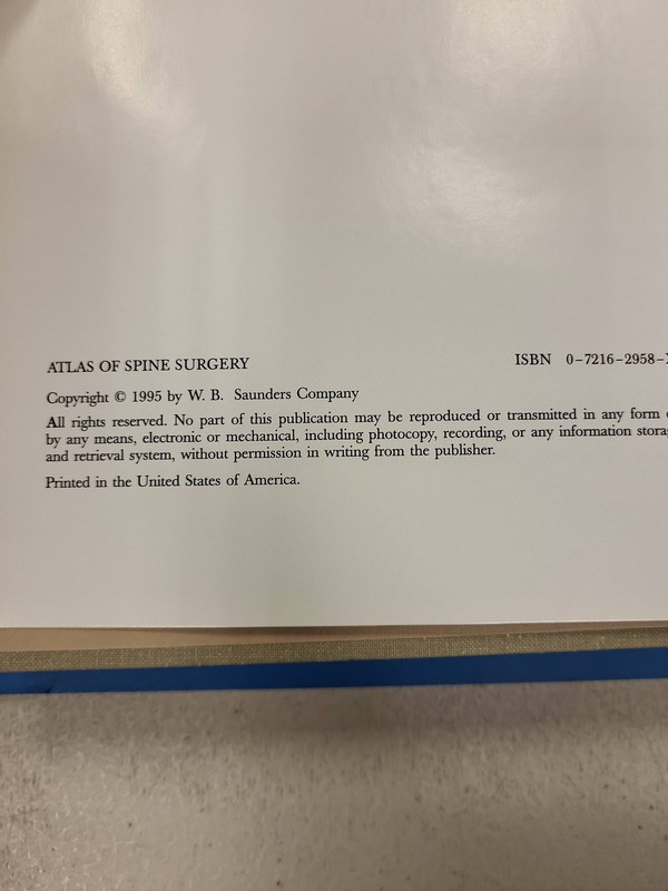 Atlas of Spine Surgery Winter Lonstein Denis Smith Medical Textbook Saunders gallery