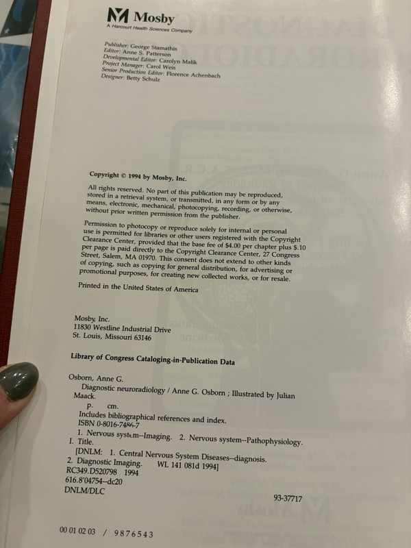 Anne Osborn DIAGNOSTIC NEURORADIOLOGY Copyright 1994 gallery