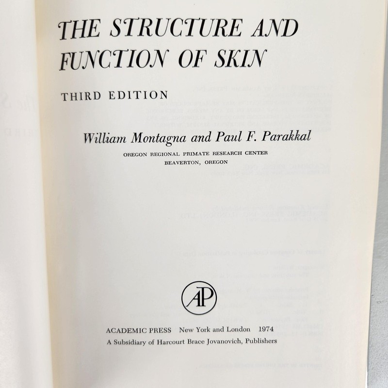 The Structure And Function Of Skin Montagna Parakkal 1974 Third Edition Vintage gallery