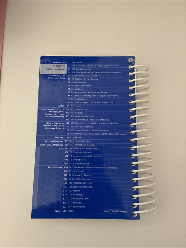 The BLUEBOOK : A Uniform System of Citation Spiral Bound Notebook (20th Edition) gallery