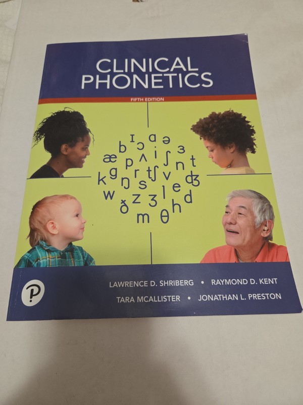 Clinical Phonetics 5th Edition Shriberg Kent Pearson Textbook
