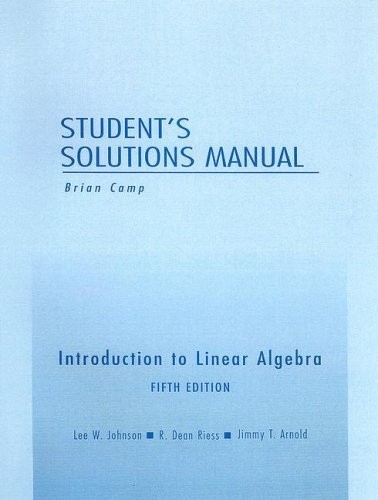 Student Solutions Manual for Introd..., Johnson, Lee W.