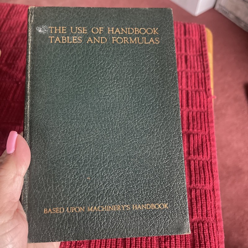 The Use of Handbook Tables and Formulas Pocket Green From Machinerys Handbook gallery