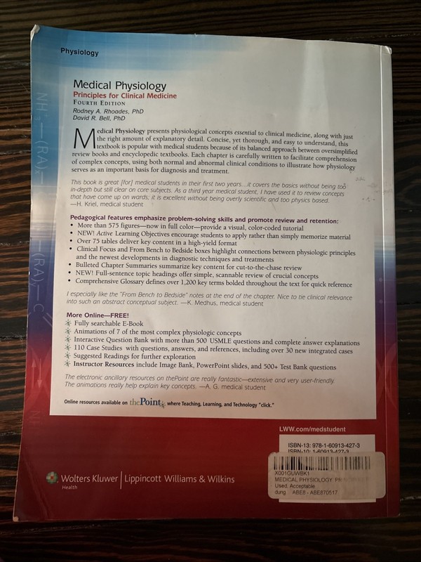 Medical Physiology : Principles for Clinical Medicine by David R. Bell & Rodney gallery