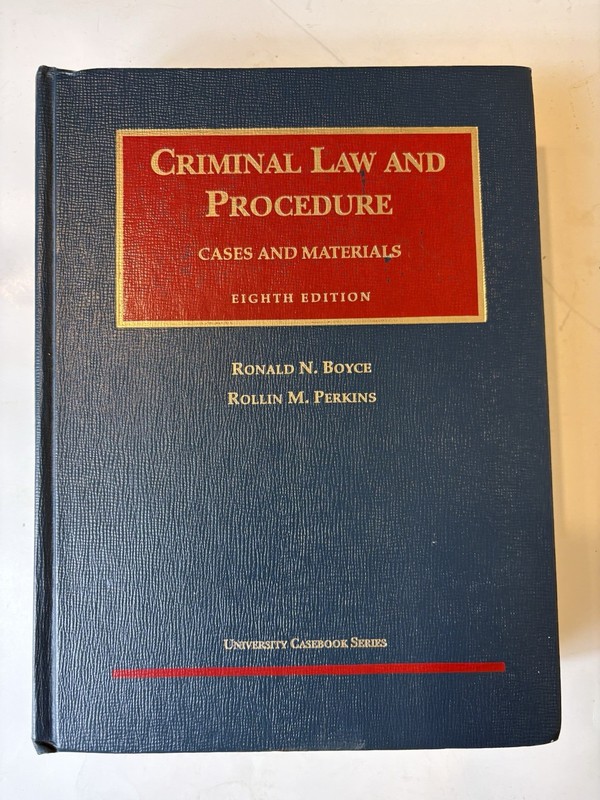Criminal Law and Procedure Cases & Materials 8th Ed 1999 Univ Casebook Series HC