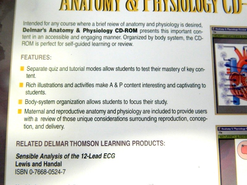 Delmar's Anatomy and Physiology CD-ROM Thomson Learning Nursing Education Tool gallery