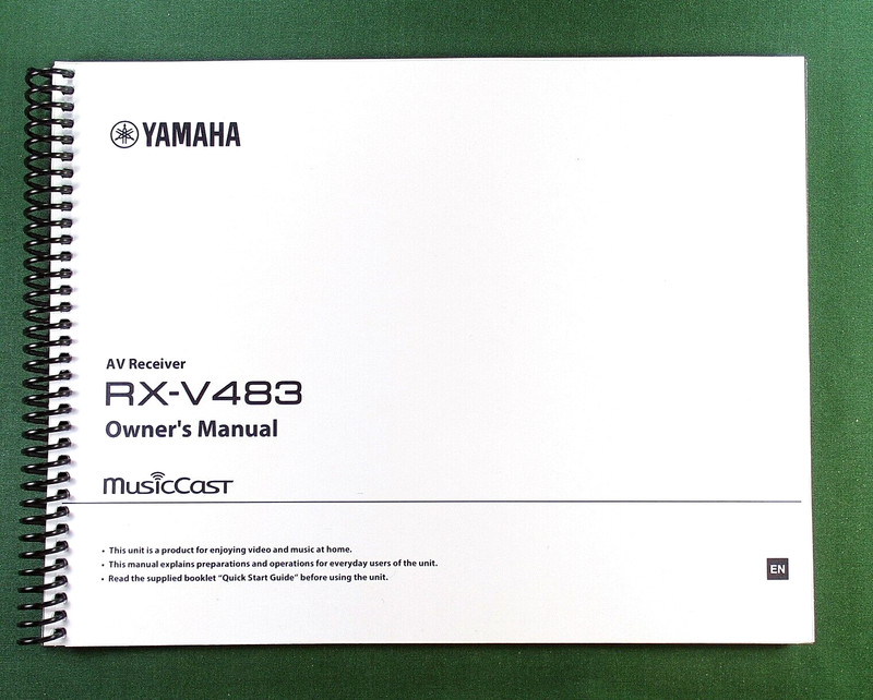Yamaha RX-V483 Instruction Manual: Full Color 125 Pages & Protective Covers!