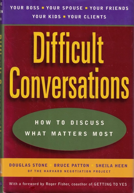 Difficult Conversations Douglas Stone Bruce Patton Hardcover – No Book Cover