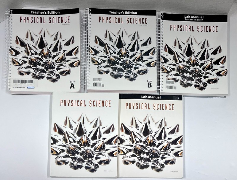 BJU Physical Science SET 5th ed. Textbook Lab Manual Teacher’s Edition A B & CD