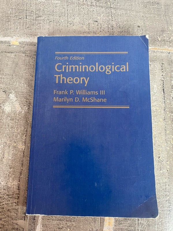 Criminological Theory by Marilyn D. McShane and Frank P. Williams III (2003,…