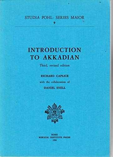 Introduction To Akkadian (Studia - Paperback, by Richard Caplice - Very Good