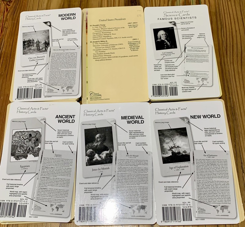 Classical Conversations Acts and Facts Cards Lot History Science US Presidents gallery