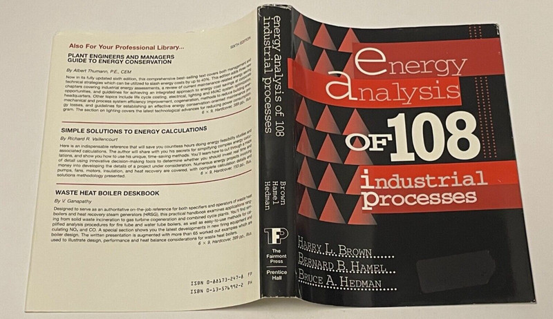 Energy Analysis of 108 Industrial Processes Hardcover The Fairmont Press gallery