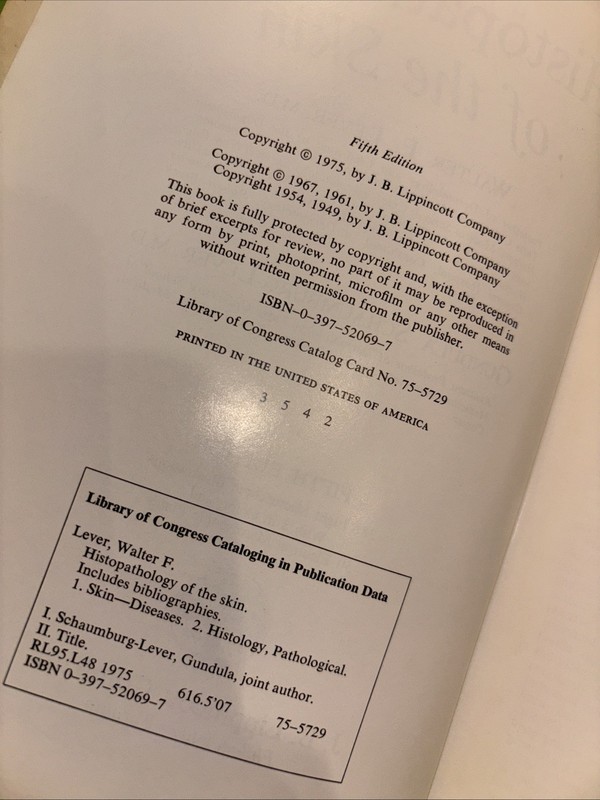 HISTOPATHOLOGY Of The Skin-HC-1975-Walter Lever gallery