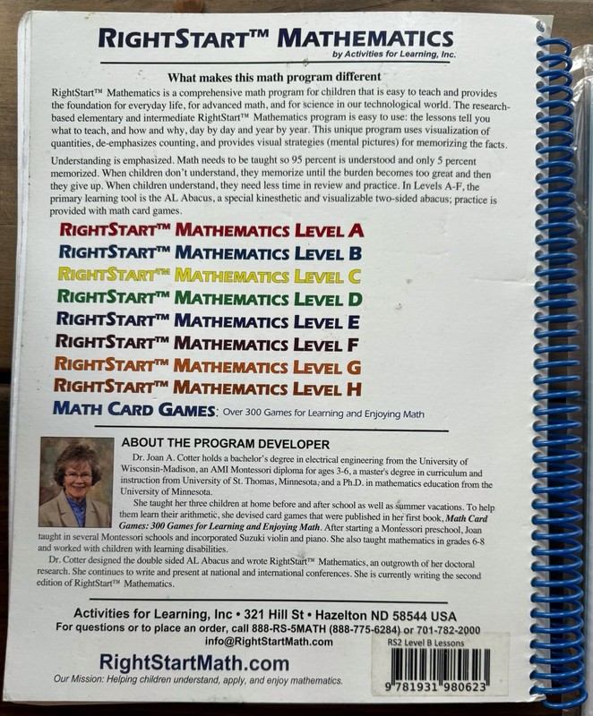 Right Start Mathematics Lessons Level B: 2nd Edition Math gallery