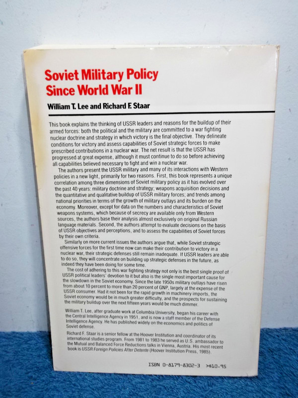 Soviet Military Policy since World War II by Richard F. Staar and William Lee... gallery