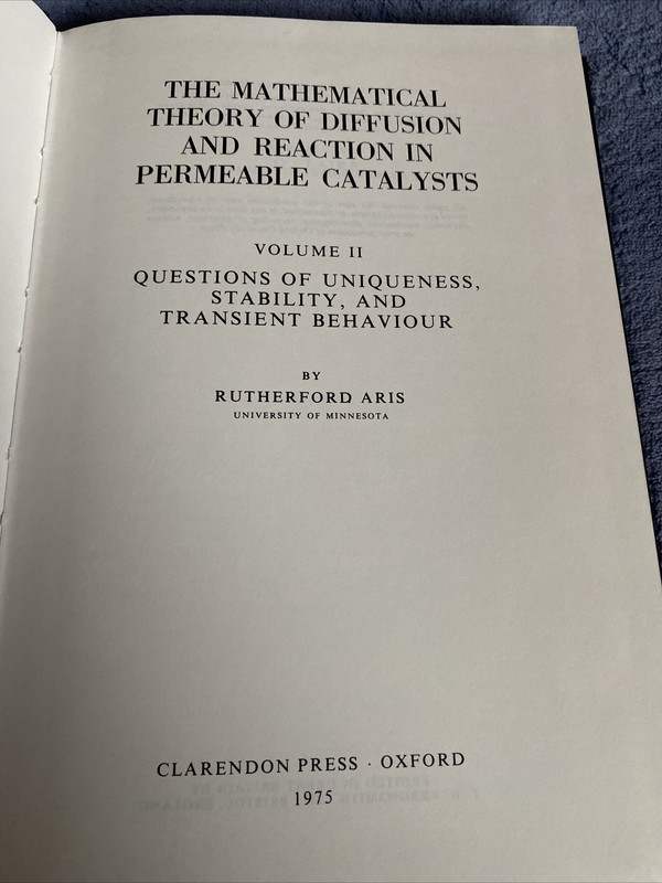 THE MATHEMATICAL THEORY OF DIFFUSION AND REACTION IN PERMEABLE CATALYSTS VOL.II gallery