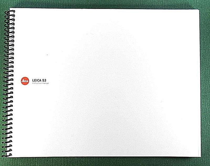 Leica S3 Instruction Manual: 72 Pages & Protective Covers!